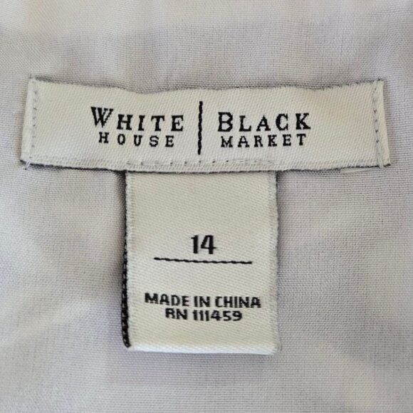White House Black Market Silk Floral Dress Black & White Spaghetti Straps 14 - Picture 6 of 7